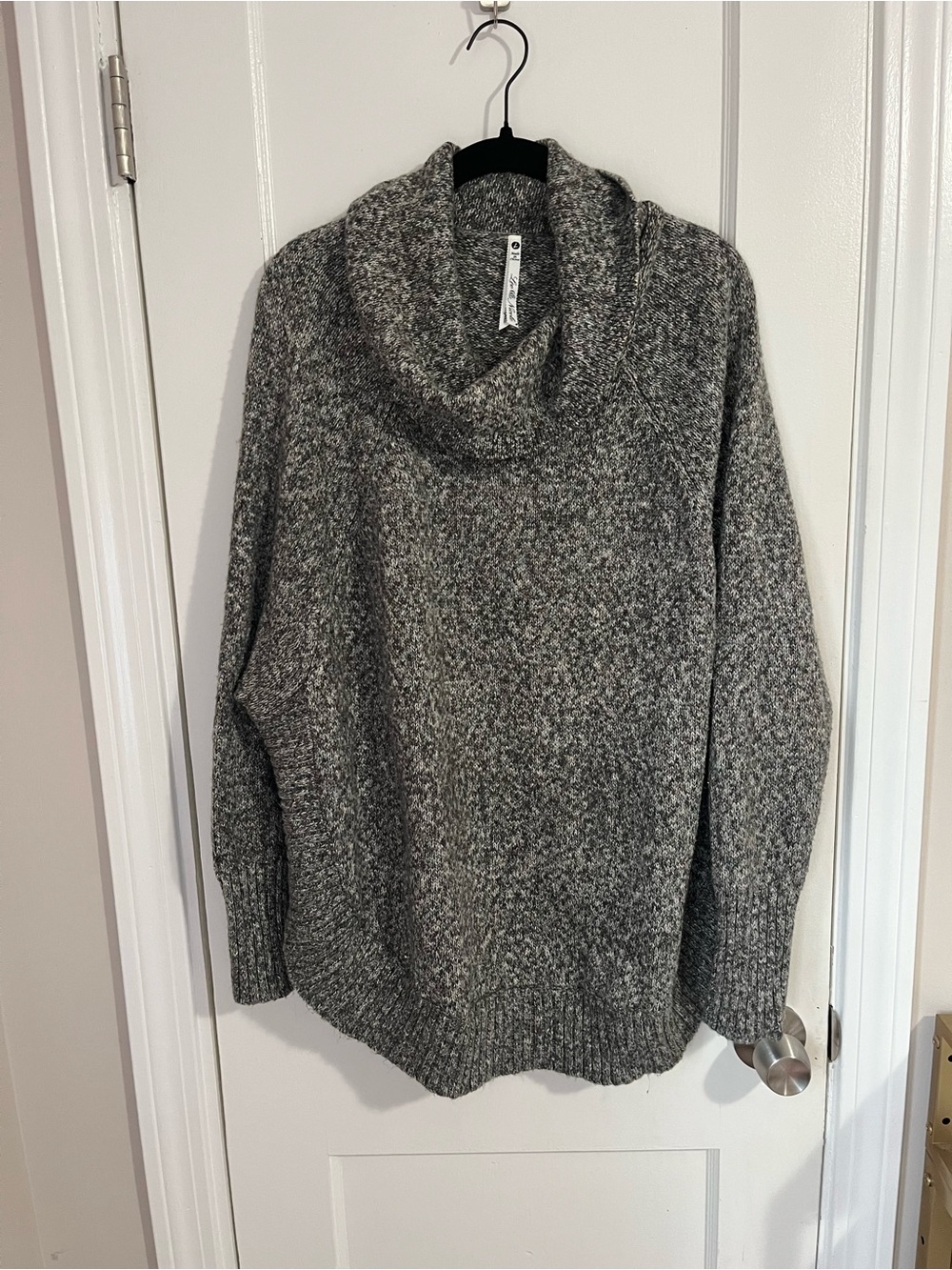 Leo & Nicole Marled Gray Cowl Neck Sweater